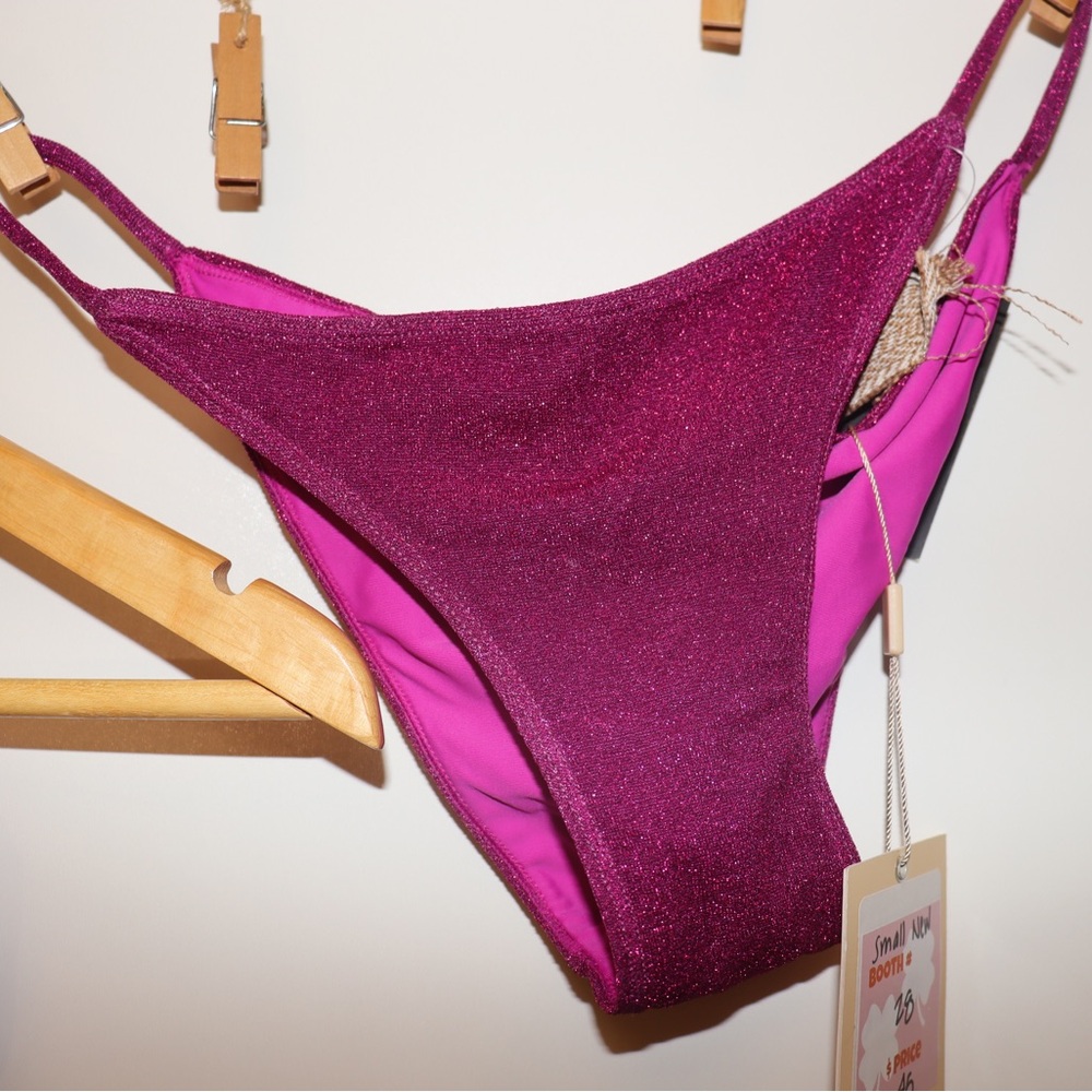 NWT REVOLVE Nookie Beach Y2k Style Sparkle Bikini Bottom